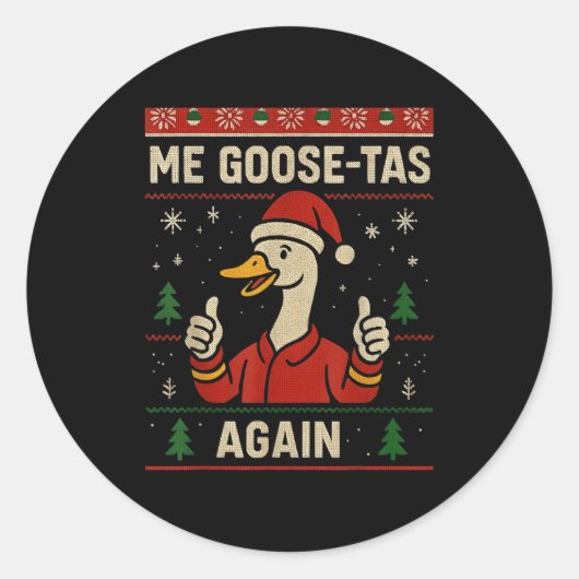 Me Goose Ta Funny Pun Pajamas Ugly Santa Mexican S Runder Aufkleber (Vorderseite)