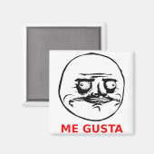 Me Gusta Face mit Text Magnet (Vorderseite/Rückseite)