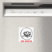 Me Gusta Face mit Text Magnet (In Situ (Geschirrspüler))