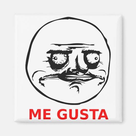 Me Gusta Face mit Text Magnet (Vorne)