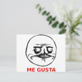 Me Gusta Face mit Text Postkarte (Stehend Vorderseite)