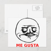 Me Gusta Face mit Text Postkarte (Vorne/Hinten)