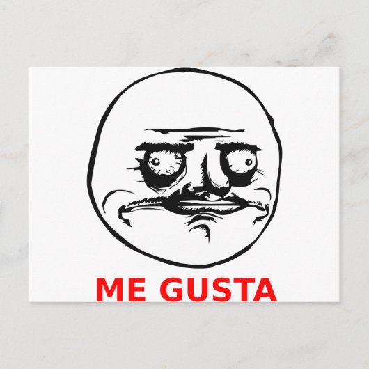 Me Gusta Face mit Text Postkarte (Vorderseite)