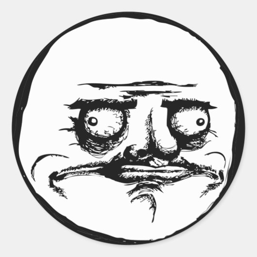 Me Gusta Face Runder Aufkleber (Vorderseite)