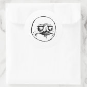 Me Gusta Rage Face Meme Runder Aufkleber (Tasche)