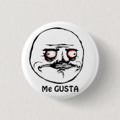 Me Gusta ragende Comic Gesicht Button (Vorderseite)