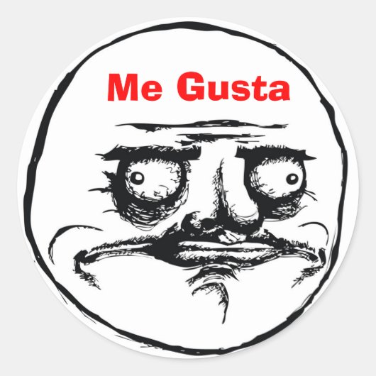 Me Gusta Runder Aufkleber (Vorderseite)
