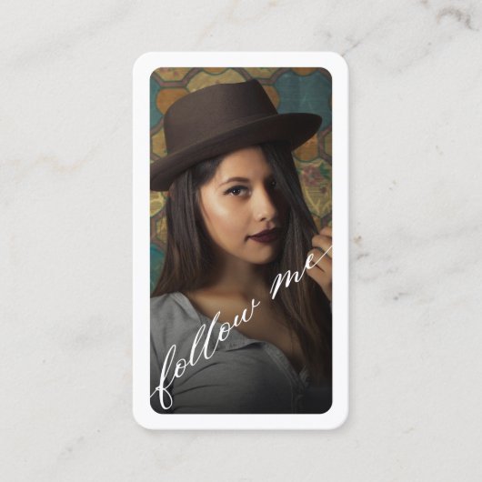 Me Instagram Foto Social Media Visitenkarte (Vorderseite)