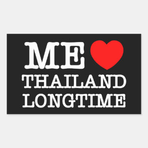 ME LIEBE THAILAND LONGTIME RECHTECKIGER AUFKLEBER
