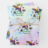 'Me lo dijo un pajarito' – Arte Mexicano Geschenkpapier Set (Beispiel)