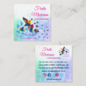 "Me lo dijo un pajarito" Arte Popular Mexicano Quadratische Visitenkarte (Vorne/Hinten)