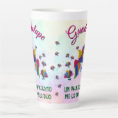 "Me lo dijo un pajarito" editable Milchtasse (Vorderseite)
