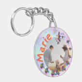   'Me lo dijo un pajarito' – editable nombre foto  Schlüsselanhänger (Vorderseite links)