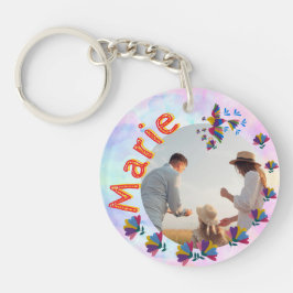   'Me lo dijo un pajarito' – editable nombre foto  Schlüsselanhänger