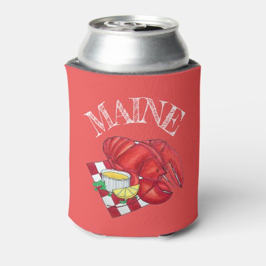 ME Maine Lobster Shack Seafood Dinner Red Gingham Dosenkühler (Kanne Rückseite)