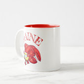 ME Maine Lobster Shack Seafood Dinner Red Gingham Zweifarbige Tasse (Vorderseite Links)
