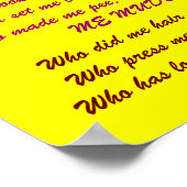 ME MUDDER Gedicht Poster (Ecke)