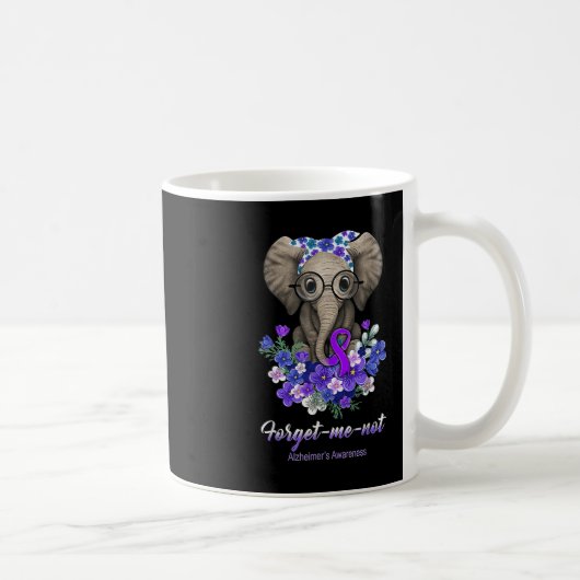 Me Not Elephant Blume Alzheimerheimer Brain Awar Kaffeetasse (Rechts)