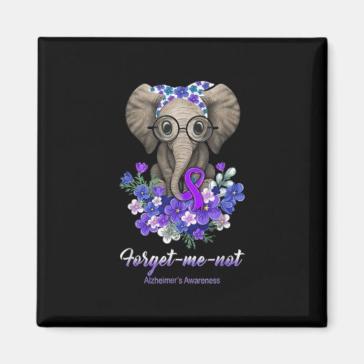 Me Not Elephant Blume Alzheimerheimer Brain Awar Magnet (Vorne)