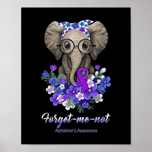 Me Not Elephant Blume Alzheimerheimer Brain Awar Poster (Vorne)