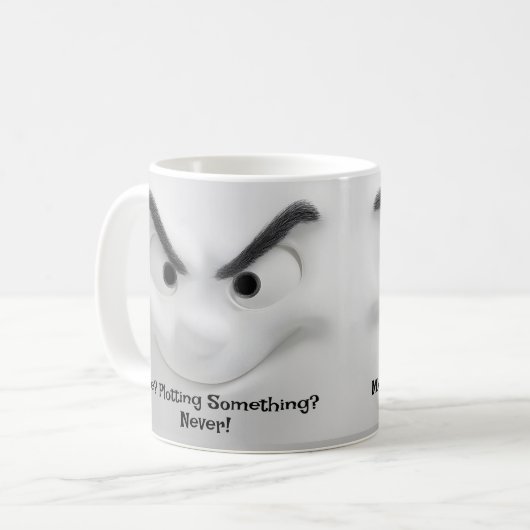 Me Plotting? Add Name Message,  Expressive Face  Kaffeetasse (Vorderseite Links)