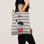 Me plus Border Collie gleich Liebe Niedliche Tasch Tasche (Von Nahem)
