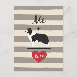 Me plus Border Collie Gleichwertige Liebe Niedlich Postkarte