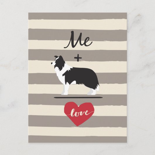 Me plus Border Collie Gleichwertige Liebe Niedlich Postkarte (Vorderseite)