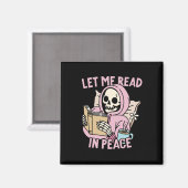 Me Read In Peace Funny Ghost Reading Book Hallowee Magnet (Vorderseite/Rückseite)
