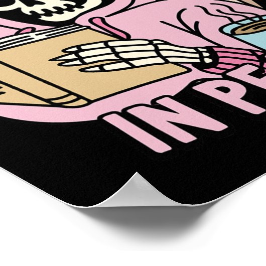 Me Read In Peace Funny Ghost Reading Book Hallowee Poster (Ecke)