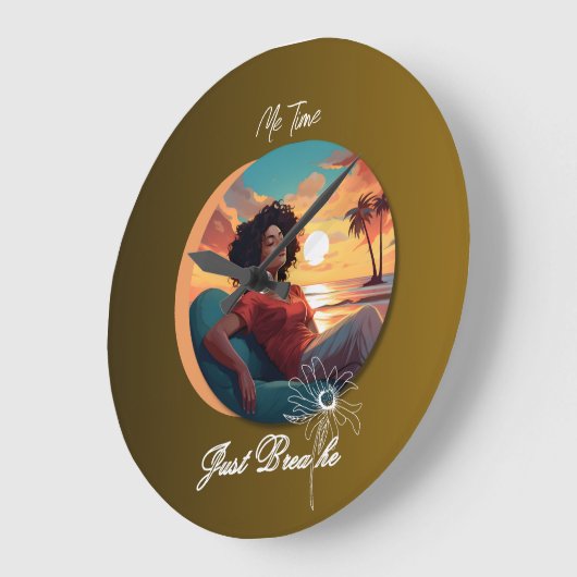 Me Time "Just Breathe" Große Wanduhr (Winkel)