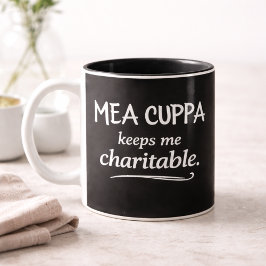 Mea Cuppa hält mich katholisch humorvoller Becher Zweifarbige Tasse