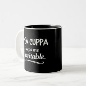 Mea Cuppa Keeps Me Charitable Catholic Humor Mug Zweifarbige Tasse (Vorderseite Links)