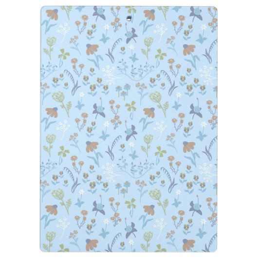 Mead Blume Blue Monogramed Klemmbrett (Rückseite)