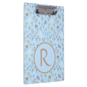 Mead Blume Blue Monogramed Klemmbrett (Rechts)