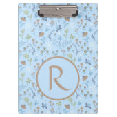 Mead Blume Blue Monogramed Klemmbrett (Vorderseite)