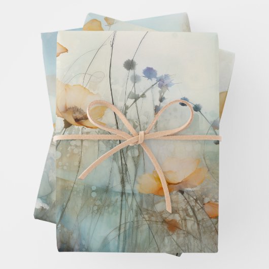 MEADOER-WILDBLUMEN DEKORATIONSPAPIER GESCHENKPAPIER SET (Beispiel)