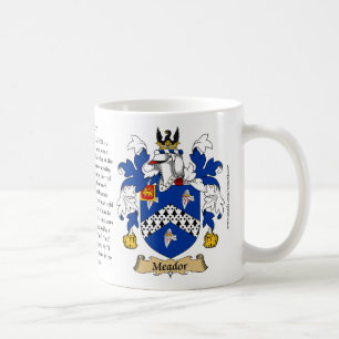 Meador, der Ursprung, die Bedeutung und das Wappen Kaffeetasse