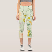 Meadow Bloom High Waisted Yoga Capris, XS Capri Leggings (Vorderseite)