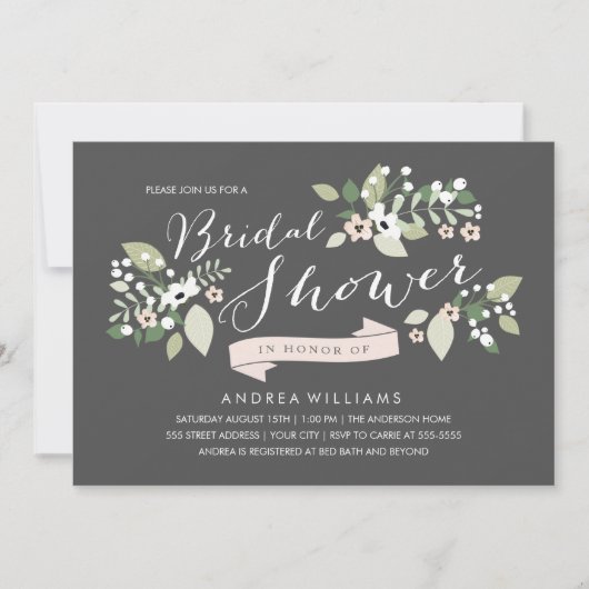 Meadow Blooms Brautparty laden Einladung (Vorderseite)