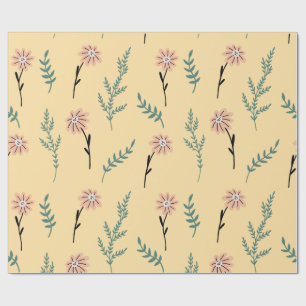 Meadow Blooms: Minimalist Botanical Pattern Geschenkpapier
