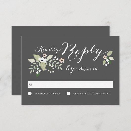 Meadow Blooms RSVP-Karte RSVP Karte (Vorne/Hinten)