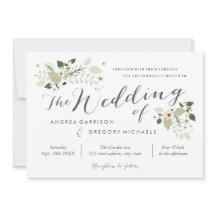 Meadow Blooms Wedding Einladung - weiß