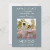 Meadow Blume Blaugraues Foto Save the Date (Vorderseite)
