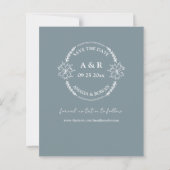 Meadow Blume Blue Gray Budget Save the Date (Rückseite)