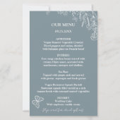 Meadow Blume Blue Gray Wedding Budget Menu (Vorderseite)