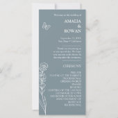 Meadow Blume Blue Gray Wedding Program (Vorderseite)