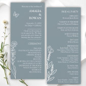 Meadow Blume Blue Gray Wedding Program