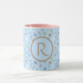 Meadow Blume Blue Monogramed Tasse (Zentrum)