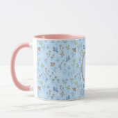 Meadow Blume Blue Monogramed Tasse (Links)